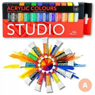 Zestaw 12 farb akrylowych 12 ml do malowania i DIY — zdjęcie 1